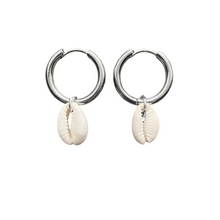 Chunky Shell Hoops - Sølv