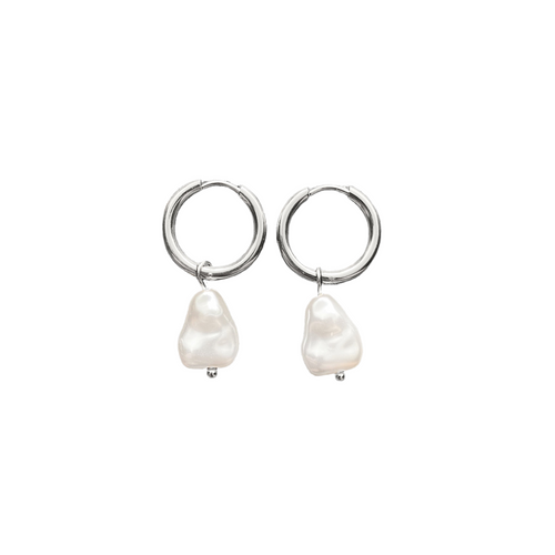 Pearl Hoops No3 - Sølv