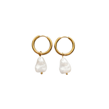 Pearl Hoops No3 - Guld