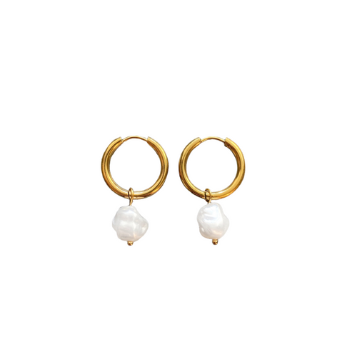 Pearl Hoops No1 - Guld