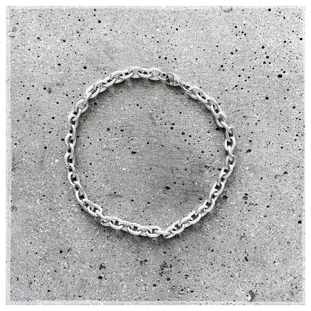 Link chain ankelkæde - sølv