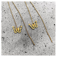 Butterfly chain øreringe - guld
