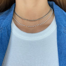 Pearl chain choker - sølv