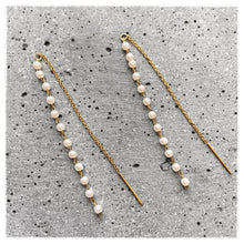 Pearl chain øreringe - guld