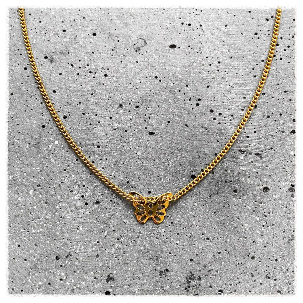 Butterfly chain choker - guld